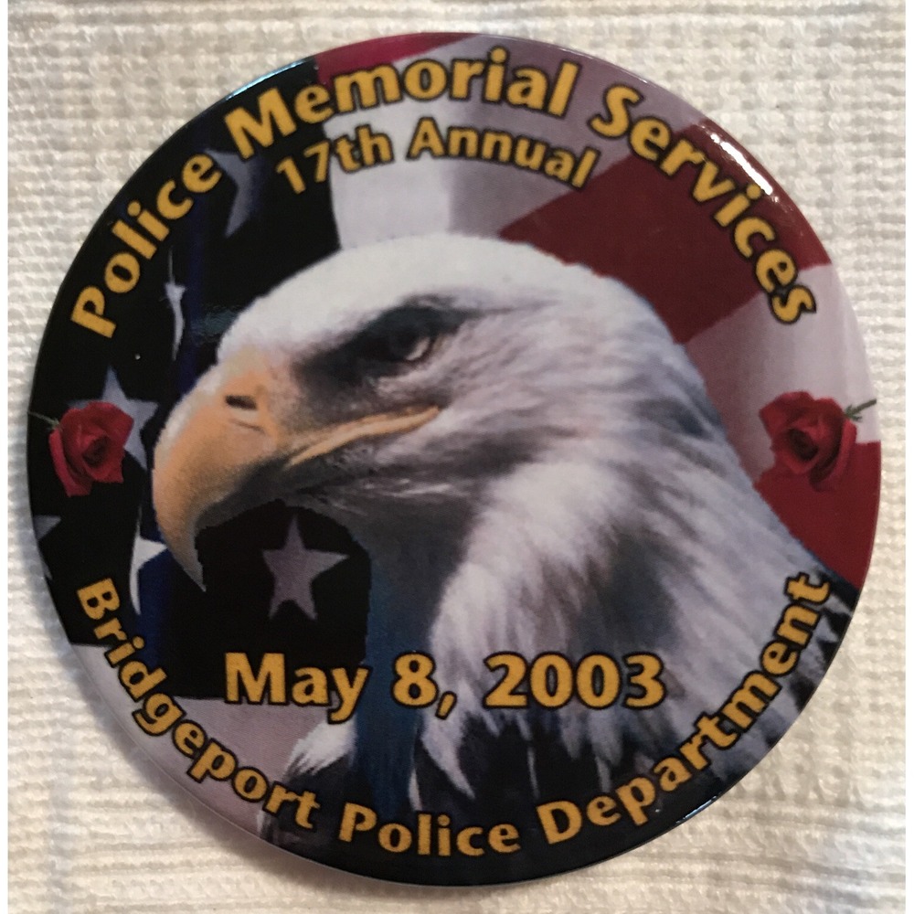 Collectible Pinback Pin Button 2"d Bridgeport Police 2003 17th Annual Services